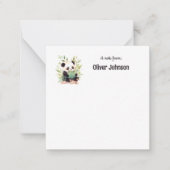 Carte De Correspondance Joli Panda Lisant Un Livre Nom (Devant)