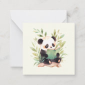 Carte De Correspondance Joli Panda Lisant Un Livre Nom (Dos)