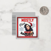 Carte De Correspondance Joli parfois aguichant pin-up rétro de Noël (Devant/Arrière en situation)