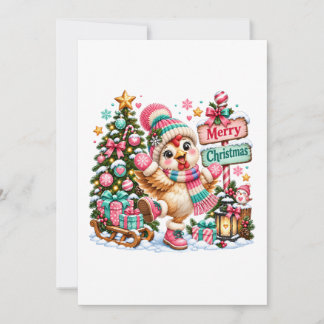 Carte De Correspondance Joli poulet joyeux Noël