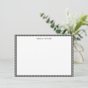 Carte De Correspondance Joli rétro doux gingham à carreaux personnalisé no