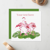 Carte De Correspondance joli rose flamingo ajouter du texte (Devant/Arrière en situation)