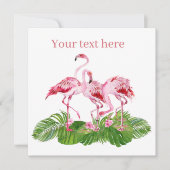 Carte De Correspondance joli rose flamingo ajouter du texte (Devant)