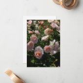 Carte De Correspondance Joli Roses rose pâle (Devant/Arrière en situation)