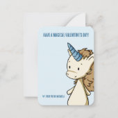 Carte De Correspondance Joli Saint Valentin Licorne pour la classe (Devant)