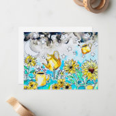 Carte De Correspondance Joli Tournesol (Devant/Arrière en situation)