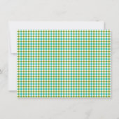 Carte De Correspondance Joli Vert Olive Sarcelle Gingham Carreaux Personna (Dos)