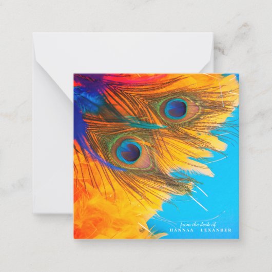 Carte De Correspondance Jolie Aqua Blue Elegant Peacock Feather (Devant)