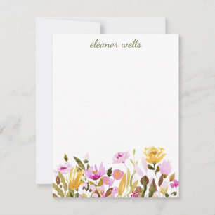 Carte De Correspondance Jolie aquarelle Floral Stationery personnalisée