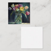 Carte De Correspondance Jolie aquarelle tulipes (Devant / Derrière)