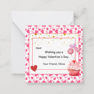 Carte De Correspondance Jolie Cupcake Saint-Valentin pour les enfants