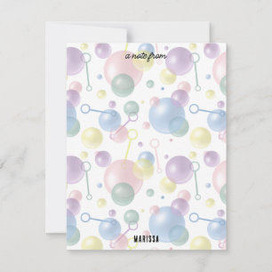 Carte De Correspondance Jolie fête d'anniversaire colorée à bulles pour en