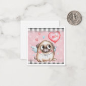Carte De Correspondance Jolie Pug Saint-Valentin (Devant/Arrière en situation)