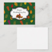 Carte De Correspondance Jolie tarte à la citrouille de dinde pour Thanksgi (Devant / Derrière)