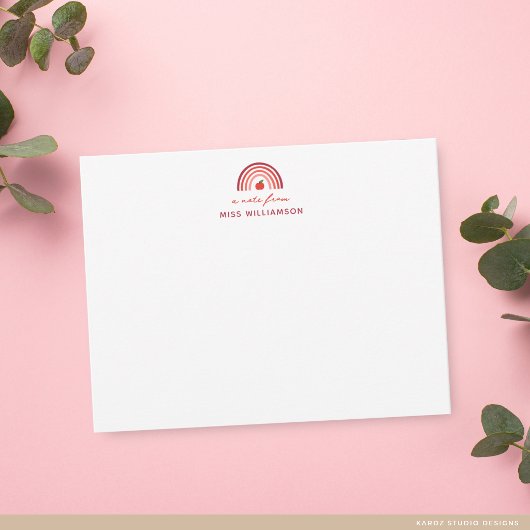 Carte De Correspondance Jolie une note de l'enseignant Nom Note