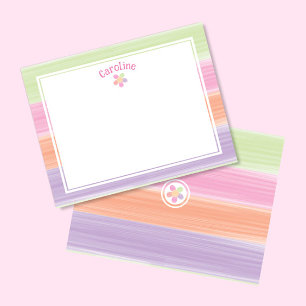 Carte De Correspondance Jolies bandes aquarelles Fleur Pâques Printemps