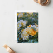 Carte De Correspondance Jolies bouquets de roses jaunes (Devant/Arrière en situation)