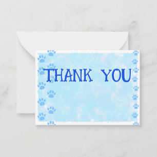 Carte De Correspondance Jolies empreintes de patte de chat et de chien en