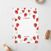 Carte De Correspondance Jolies fraises et fleurs d'été (Devant/Arrière en situation)