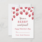 Carte De Correspondance Jolies Fraises Rouges Saint-Valentin (Devant)