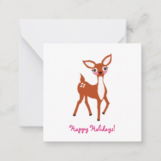 Carte De Correspondance Jolis Cerfs Mini Noël (Devant)