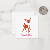 Carte De Correspondance Jolis Cerfs Mini Noël (Devant/Arrière en situation)