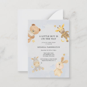 Carte De Correspondance Jolis jouets en peluche bleu pastel pour Baby Show