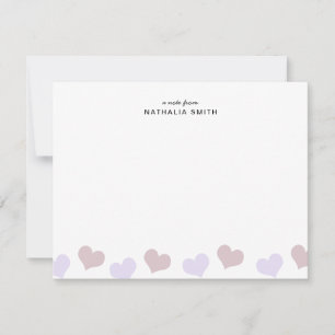 Carte De Correspondance Jolis petits cœurs de lavande rose Papeterie pour