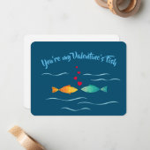 Carte De Correspondance Jolis poissons de mer amoureux (Devant/Arrière en situation)