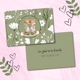 Carte De Correspondance Jolis Renards Amitié Saint-Valentin