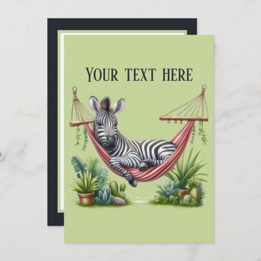 Carte De Correspondance Jote bébé zèbre ajouter un message (Devant / Derrière)