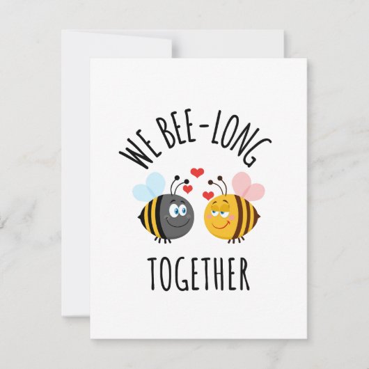 Carte De Correspondance Jote Bee Cartoon Love Pun Fiançailles (Devant)
