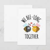 Carte De Correspondance Jote Bee Cartoon Love Pun Fiançailles (Devant / Derrière)