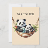 Carte De Correspondance Jote maman bébé panda ours ajouter un message (Devant)
