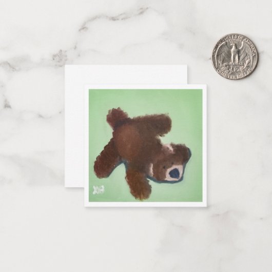 Carte De Correspondance Jouet à peluche de chiot (Devant/Arrière en situation)