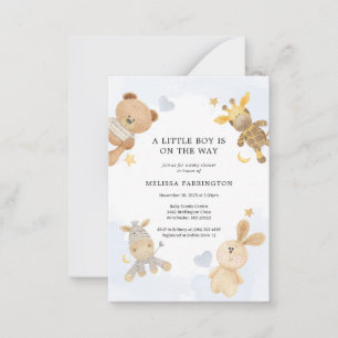 Carte De Correspondance Jouets mous Pastel Blue Cute Baby shower