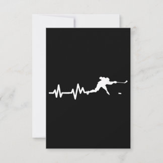 Carte De Correspondance Joueur de hockey battement de coeur du hockey sur