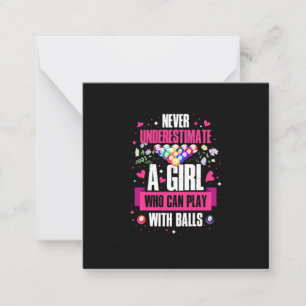 Carte De Correspondance Joueuse de billard Cette fille peut jouer au billa