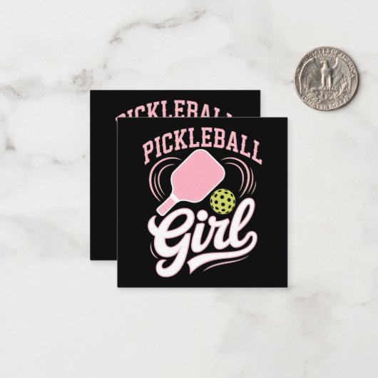 Carte De Correspondance Joueuse de pickleball fille (Devant/Arrière en situation)