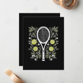 Carte De Correspondance Joueuse de tennis (Devant/Arrière en situation)
