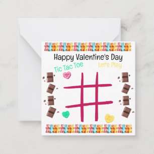 Carte De Correspondance Jouons au Tic Tac Toe Saint-Valentin
