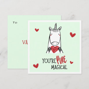 Carte De Correspondance Jour de la Saint-Valentin Enfants Licorne Coeurs R