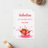 Carte De Correspondance Jour de la Saint-Valentin Fruit Baie Sucré (Devant/Arrière en situation)