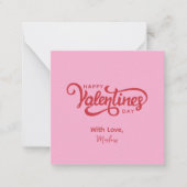 Carte De Correspondance Jour de Valentines simple et moderne rose (Devant)