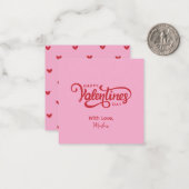 Carte De Correspondance Jour de Valentines simple et moderne rose (Devant/Arrière en situation)