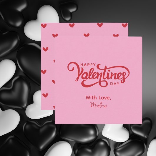 Carte De Correspondance Jour de Valentines simple et moderne rose