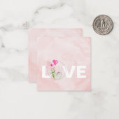 Carte De Correspondance Jour des Valentines de Cactus Aquarelle Rose (Devant/Arrière en situation)