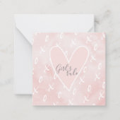 Carte De Correspondance Jour des Valentines de Coeur Rose (Devant)