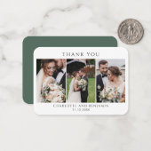Carte De Correspondance Jour du mariage Photo Collage Merci (Devant/Arrière en situation)