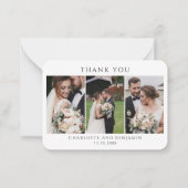 Carte De Correspondance Jour du mariage Photo Collage Merci (Devant)